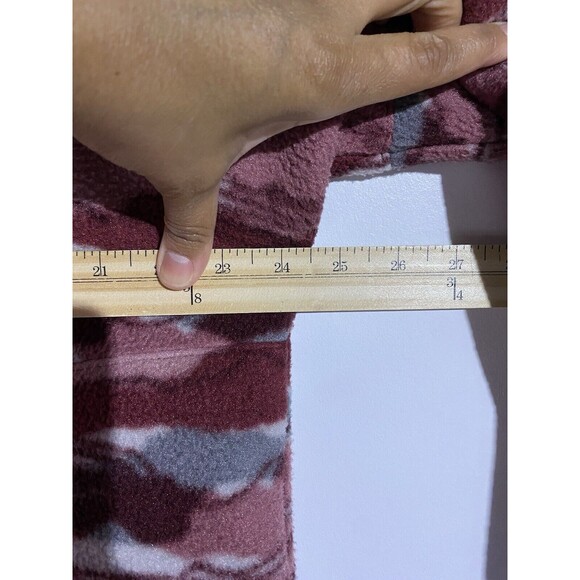 LL Bean Sweater Womens L Burgundy Aztec Western Boho Cozy Soft Fleece Hooded - Picture 9 of 11